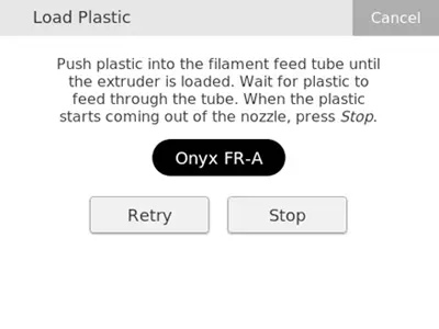 push plastic into filament feed