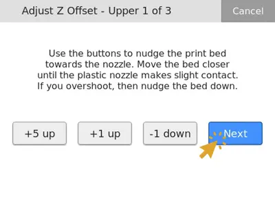 Adjust Z offset Upper 1 of 3