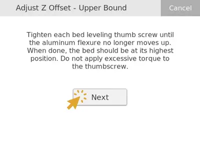 Adjust Z offset Upperbound thumbscrew