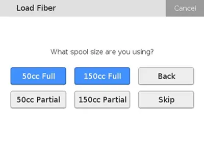 Select spool size