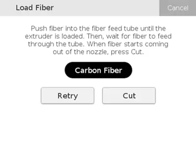 push fiber into fiber feed tube