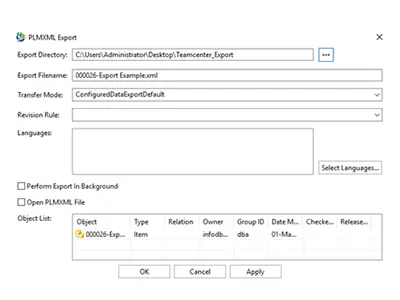 Teamcenter Export Files PLMXML 400x300