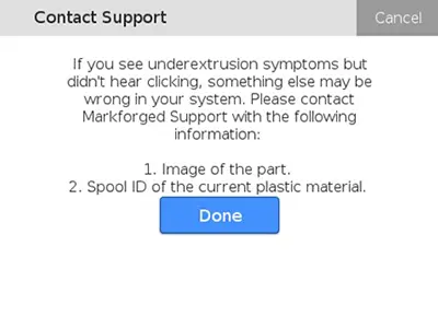 Under-extrusion Troubleshooting Contact support