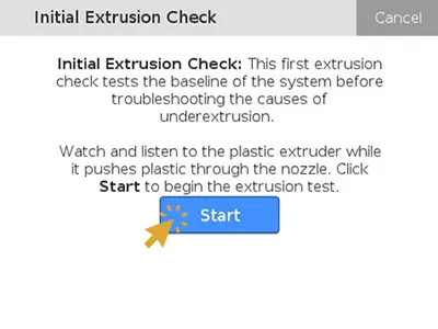 Under-extrusion Troubleshooting Initial Extrusion Check
