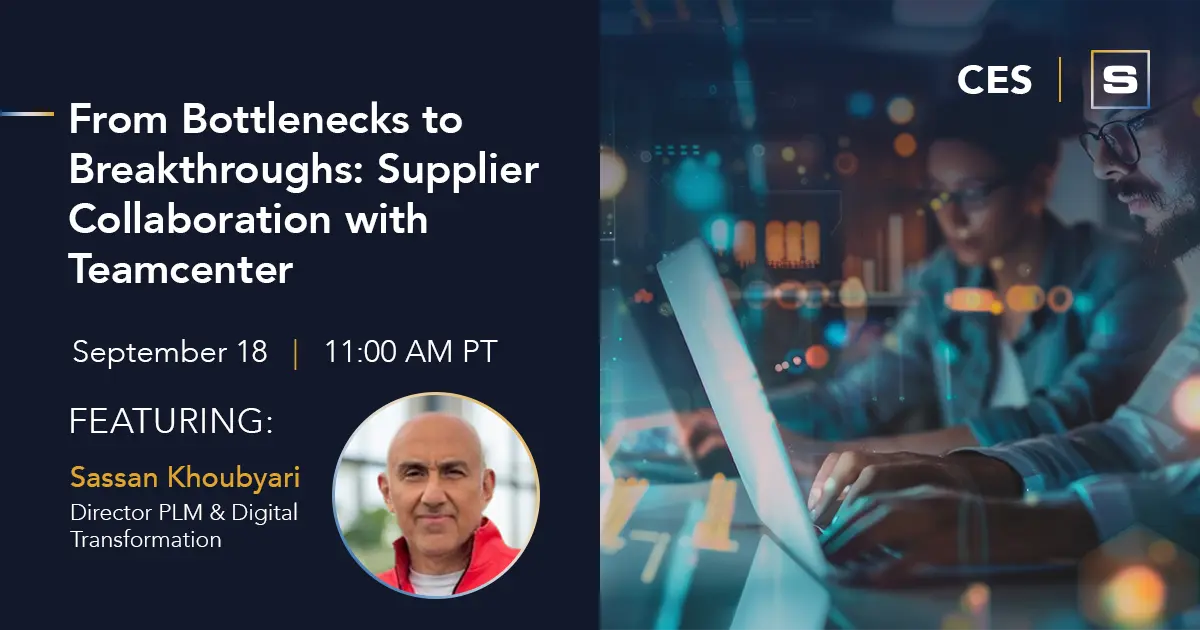 CES From Bottlenecks to Breakthroughs Supplier Collaboration with Teamcenter - FB 1200x630