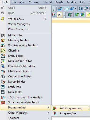 Femap API How to open IDE