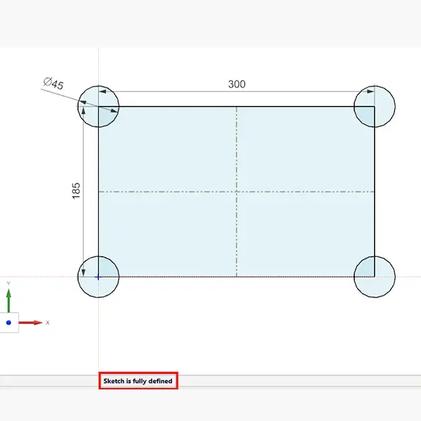 New Sketch Solver - Sketch is fully defined 600x600